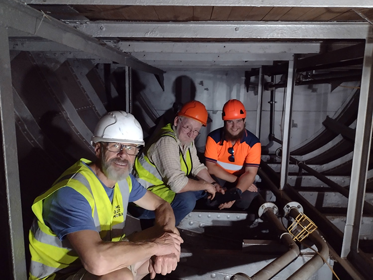 Inspecting the bowels of the Ship